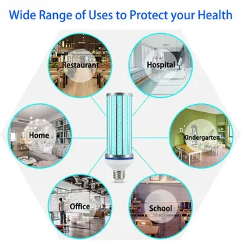 

60W UV Germicidal Lamp Embedded LED UVC Bulb Outdoor courtyard Home Disinfection Light Corn Micro ozone disinfection