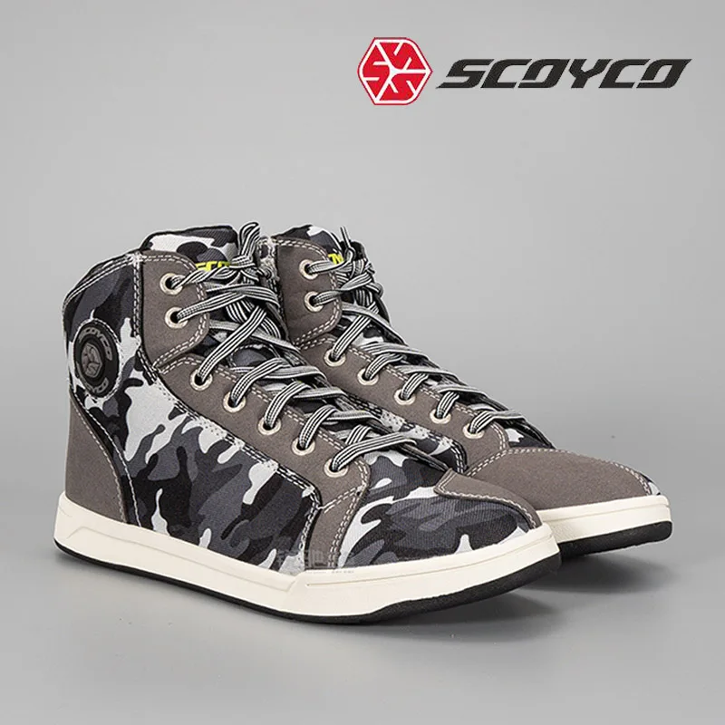 Men's Leisure Motorcycle Boots SCOYCO Motorbike Riding Shoes Motocross Motorcycle Racing Boot Moto Biker Equipment Shoe Ankle