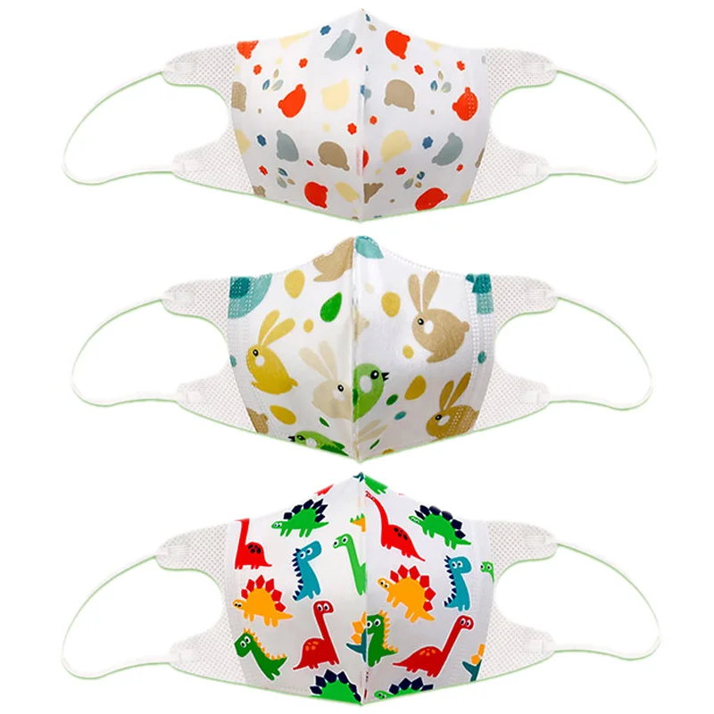 

4-Ply Kids Cartoon Mouth Mask Dustproof Breathable Washable Kids Girls Boys Mouth Face Mask Cover Filters Children