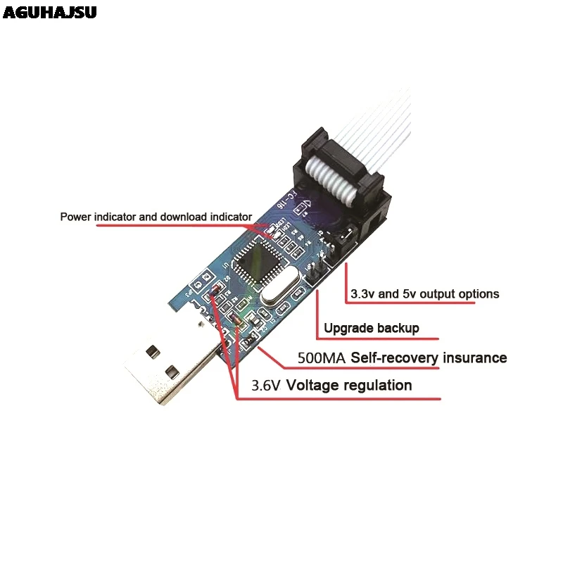 10Pin до 6 Pin плата адаптера+ USBASP USBISP AVR программист USB ATMEGA8 ATMEGA128 ATtiny/CAN/PWM 10Pin модуль провода DIY