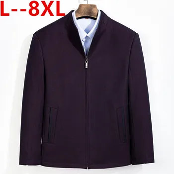 

Plus 10XL 8XL 6XL Winter Wool Jacket Men's High-quality Wool Coat casual Slim collar wool coat Men's cotton collar trench coat