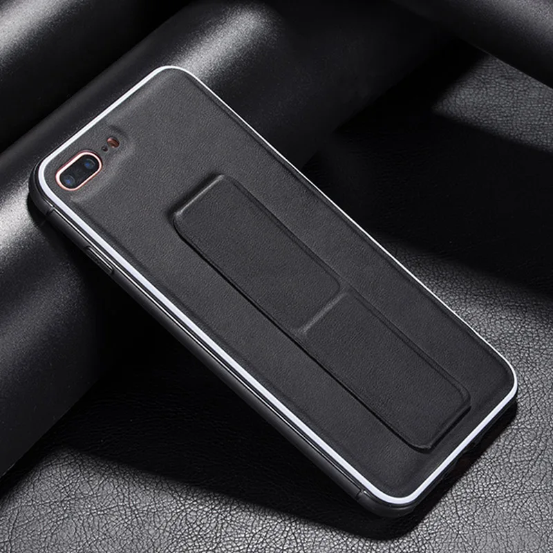 Leather Skin Phone Cases For iPhone 6S 6 7 8 Plus XS Max Back Case Bracket XR X Shell Full Coverage |