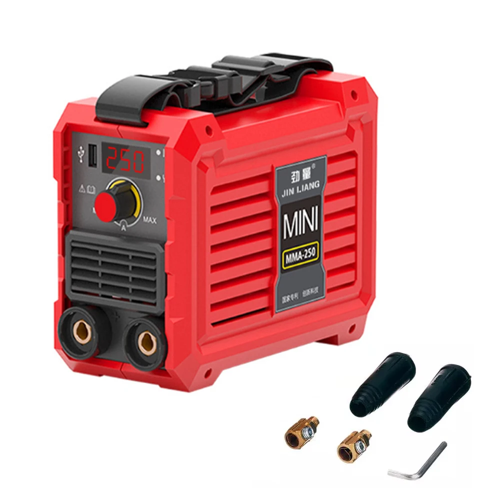 Portable Welder Electric Welder Mini Welder 3500W 220V Mini DC Inverter Arc Welding Machine Household Pure Copper Arc Welder Upgrade USB Interface Electric Welding Machines