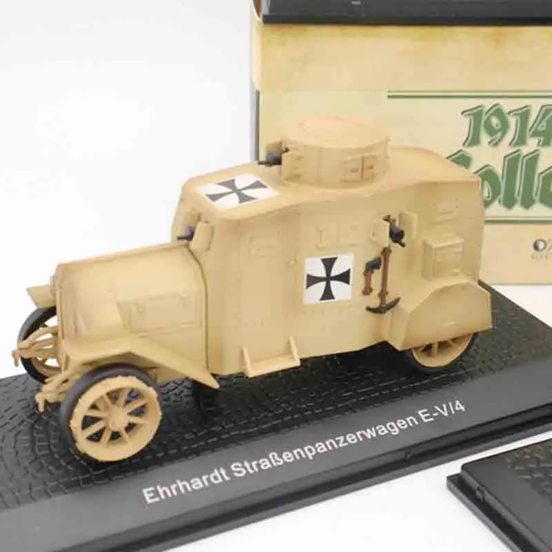 1/43 Ehrhardt E-V/4 Первая мировая война немецкие бронированные машинки, игрушка из сплава, литая под давлением Коллекционная модель автомобиля, игрушечные машинки для детей - Цвет: 03