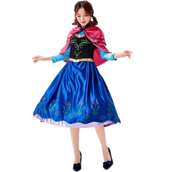 

Halloween Snow Queen Princess Anna Made Cosplay Costume For Adult Womens With Cloak Coronation Dress Halloween Costume
