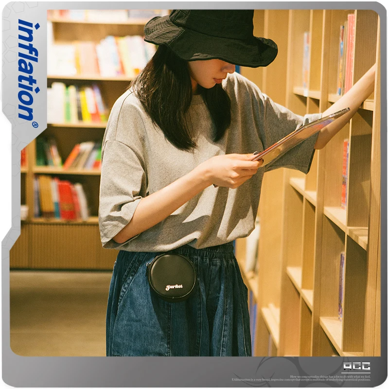 INFLATION Fashion Zipper Mini Earbuds Earphone Bag PU Headphone Cover Earphone Case Protective Headset Bag Roll Bag 386AI2020