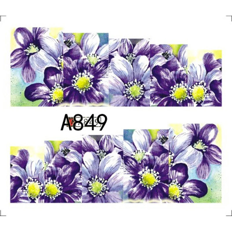 GAM BELLE 1 Sheet Flower Leaves Nail Sticker Decals Blossom Water Transfer Nail Art Sticker Decorations 4
