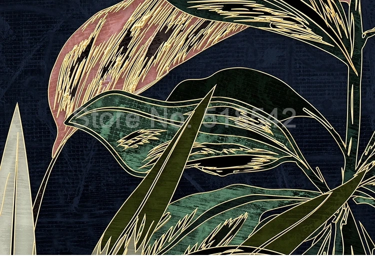 Custom 3D Tropical Plant Flores Deixa Papel