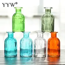 Разноцветная стеклянная ваза для декоративный цветок для дома вазы для растений полупрозрачные Настольная Ваза растения горшок домашний Декор вазы для дома