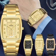 WWOOR nowe męskie zegarki Top marka luksusowy wodoodporny zegarek biznes mężczyzna ze stali nierdzewnej pełny złoty zegarek na co dzień kwarcowy zegar tanie i dobre opinie 22cm Moda casual QUARTZ Rohs 5Bar Zapięcie bransolety CN (pochodzenie) STOP 8 5mm Hardlex Kwarcowe zegarki Papier STAINLESS STEEL