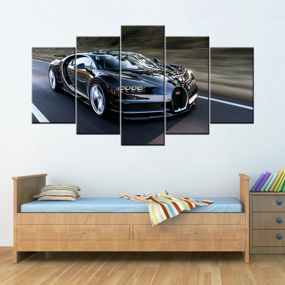 5 шт. холст настенные живописные картины HD печатных Bugatti чугун супер постеры с машинами модульные картины для декора гостиной