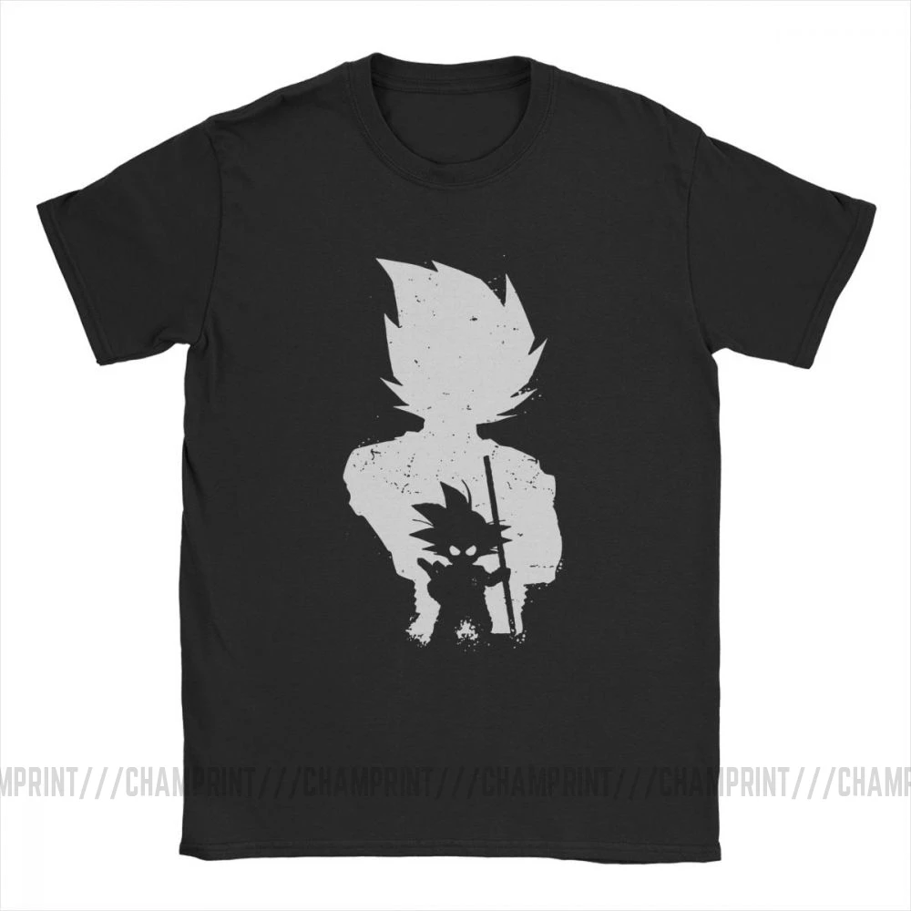 Goku силуэт Dragon Ball футболки мужские хлопок футболка Супер Saiyan Vegeta Dbz ультра Харадзюку Футболка короткий рукав размера плюс