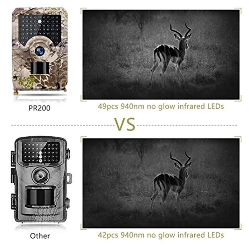 Trail Game Camera,1080P Hd Ir Led Hunting Camera Waterproof Wildlife 950Nm Infared Night-Vision Photo Traps Scouting Motion Ca