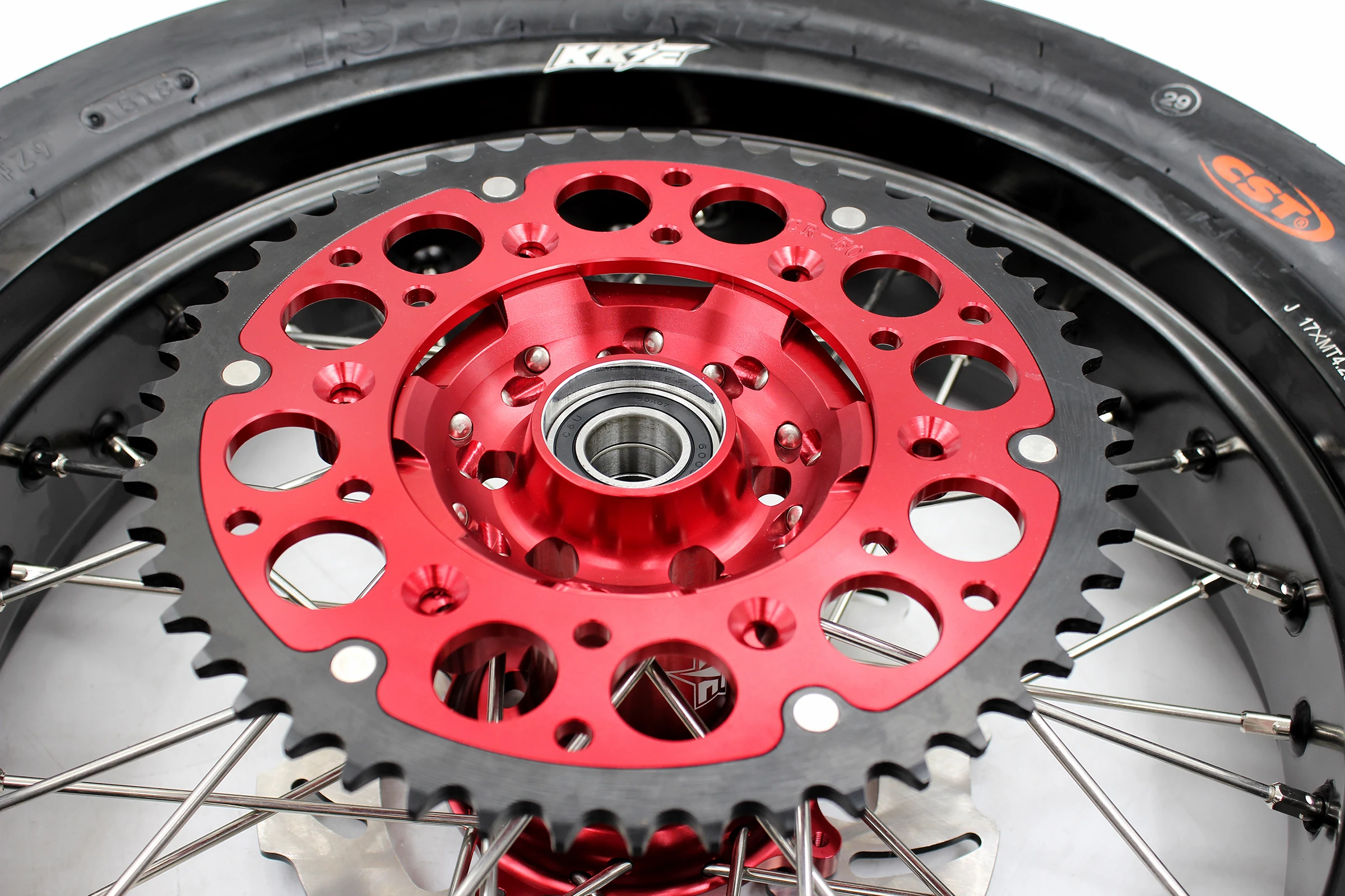 KKE 3 5/4 25 Supermoto колеса CST шины Набор для Honda CRF250X 2004 2020 CRF450X 2005 красный концентратор