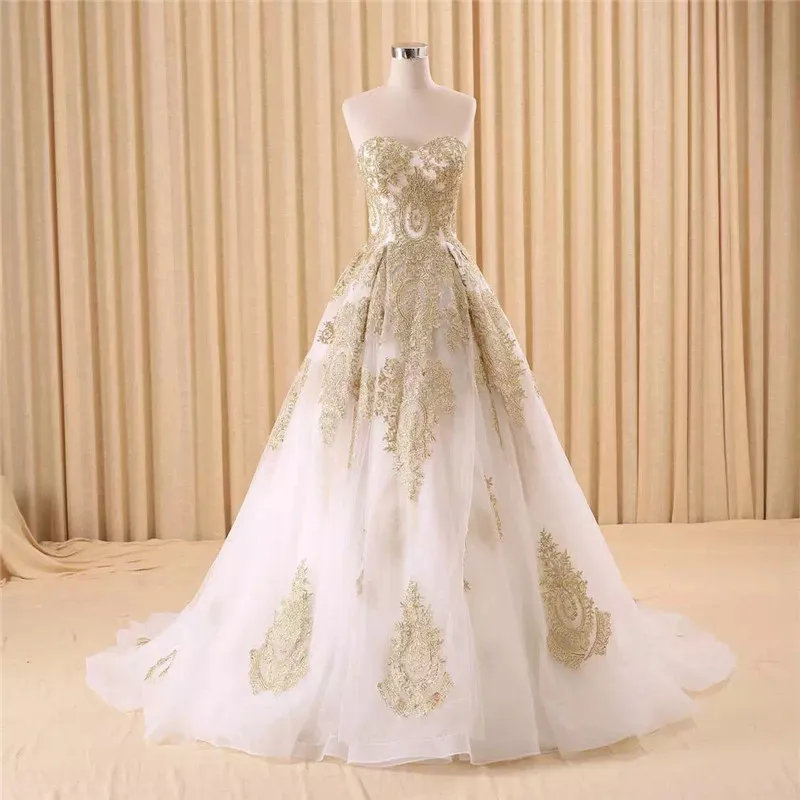 Vestido de noiva настоящая фотография роскошное Золотое кружевное платье с аппликацией из бисера для вечеринки, выпускного вечера платья для матери невесты