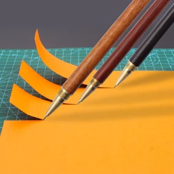 Autocollants de couteaux sculptés à la main, stylo à papier, manche en bois, petit couteau, pointe de stylo, stylo Gel à double usage 