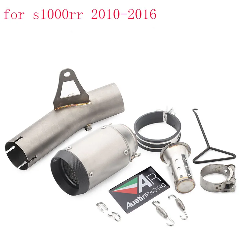 Мотоцикл Остин гоночный глушитель труба и Соединительная труба с дБ убийца и пружинный крюк Слипоны для S1000RR 2010