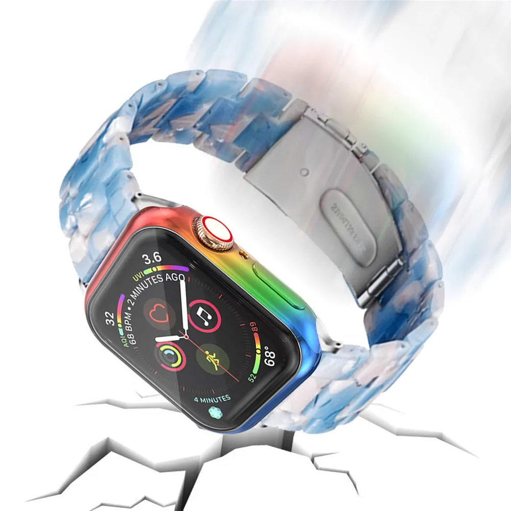 5 шт. модные градиентные цвета защитные аксессуары для часов Apple Watch 5 4 чехол 44 мм 40 мм покрытие высокое качество защита экрана
