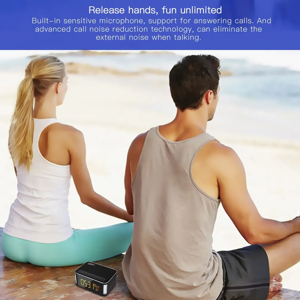 Portable Wireless Speaker Bass Stereo Sound Durable Design Support FM Radio TF Card 4000MA Built-in Battery