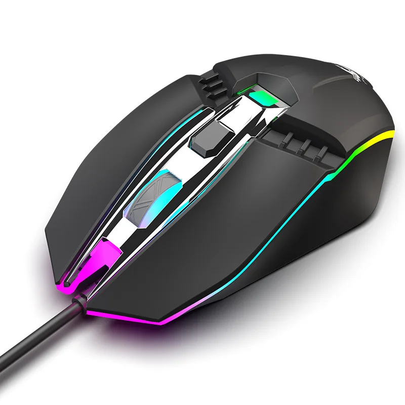 Профессиональная игровая мышь Free Wolf V2RGB эргономичная Механическая проводная 1800DPI