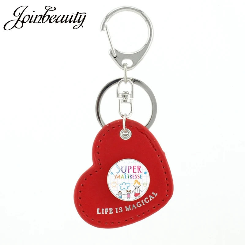 JOINBEAUTY Llavero de cuero sintético hecho a mano con letras francesas,  llavero con botones a presión, con forma de amor rojo, JE05|Llaveros| -  AliExpress