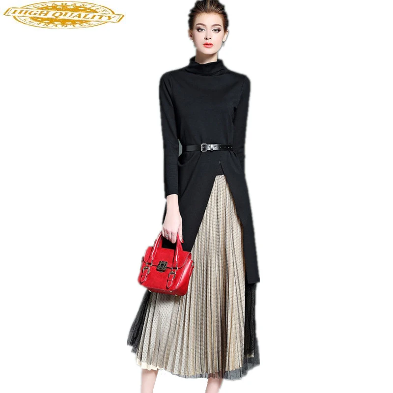 Herfst Vrouwen Rokken Suits Black Kintted Trui Lange Rok Garen Geplooide Rok 2 Delige Set Saia Faldas Mujer C4018 Herfst Vrouwen Rokken Suits Black Kintted Trui Lange Rok Garen Geplooide Rok 2 Delige Set Saia Faldas Mujer C4018