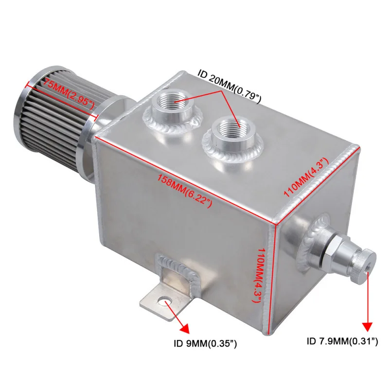 

Universal Car 2L Oil Pot With Air Filter Aluminum Alloy Exhaust Gas Pot Oil Breathable Pot Auto Modification Parts Ford Audi BMW