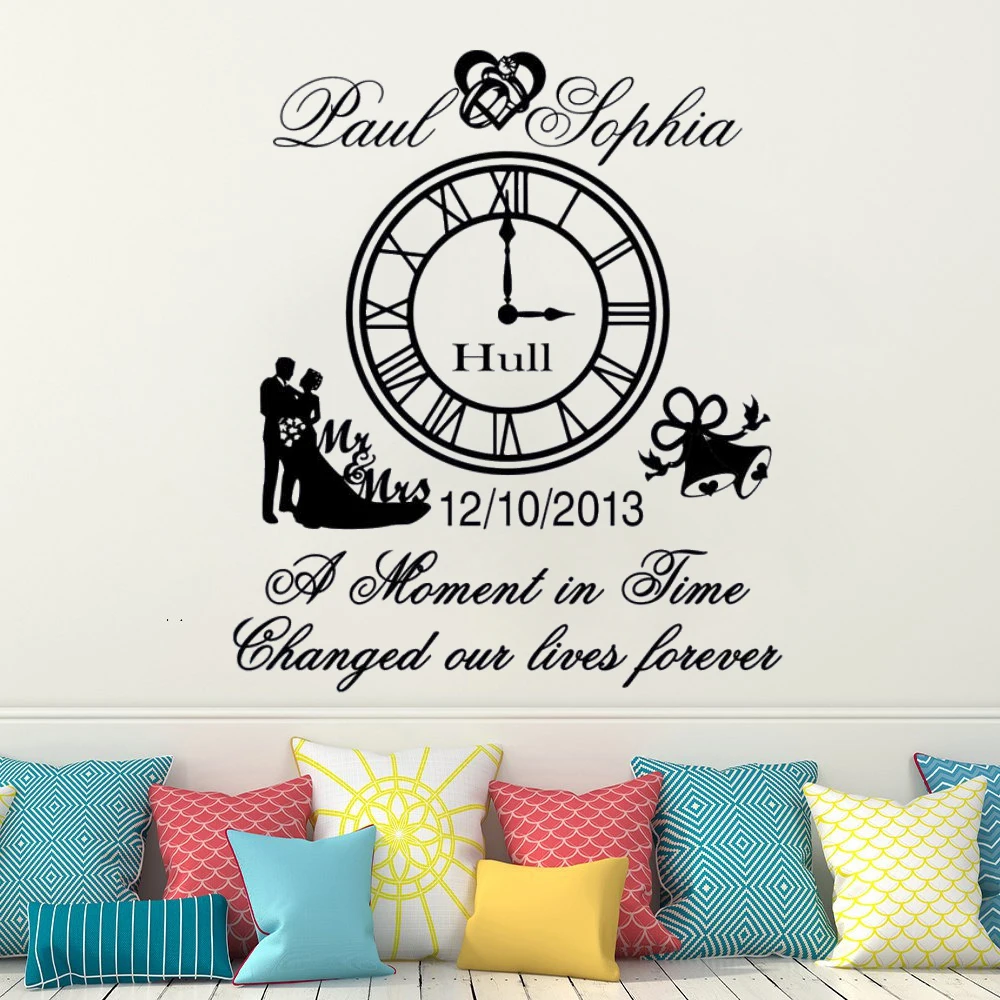 

A Moment In Time Changed Our Lives Forever Quotes Wall Stickers Vinyl Creative Wedding LOVE Mural Decals Decoration DW21109