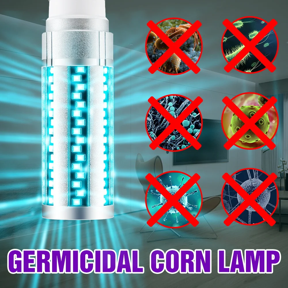 

UVC LED Bulb 15W 20W E27 Disinfection UV LED Corn Bulb Ultravioleta Desinfeccion 220V Sterilizer Light LED Germicidal Lamp 110V