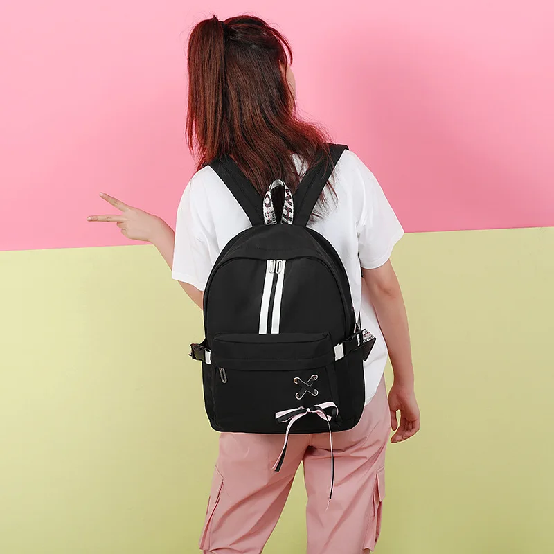 

2019 Summer New Style Backpack Middle School Students School Bag Large Capacity Korean-style Fashion Night Light Casual GIRL'S B