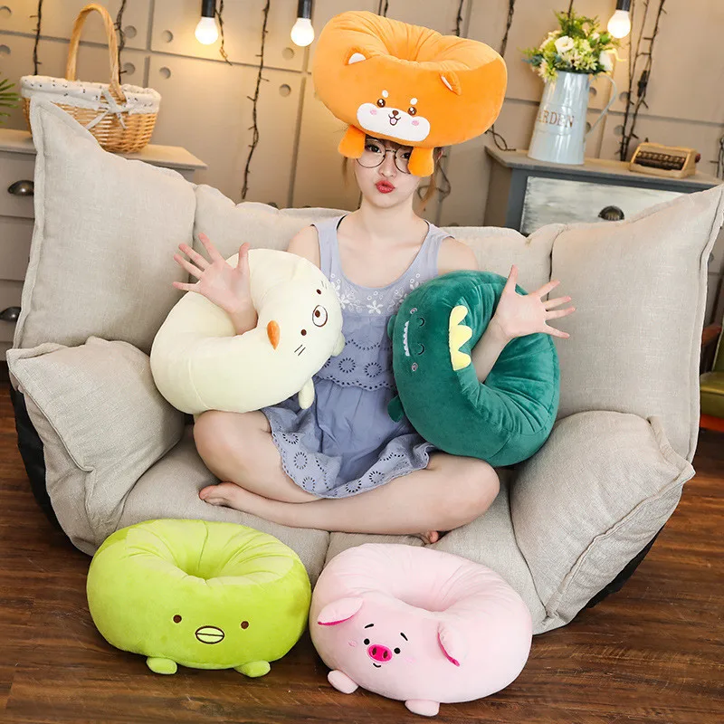 Мультяшная Подушка, милая Подушка Sumikko Gurashi Nap, мягкая подушка с изображением динозавра, поросенка, Хаски, животных, подушка для детей, подарок на день рождения, Kawaii