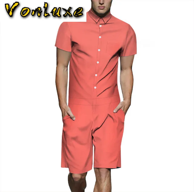 Jumpsuit Men Summer Sleeve Rompers Fashion Cotton One Piece Overalls Jumpsuits Playsuits Pants Male Short Set Clothes 2020 Jumpsuit Men Summer Sleeve Rompers Fashion Cotton One Piece Overalls Jumpsuits Playsuits Pants Male Short Set Clothes 2020