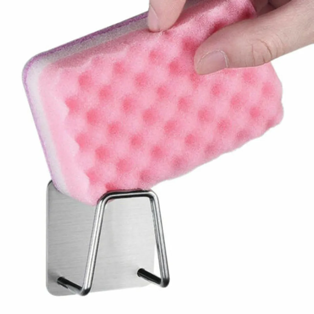 Kitchen Stainless Steel Kitchen Sponge Holder Brush Soap Dishwashing Liquid Drainer Kitchen Bathroom Sundries Organizers