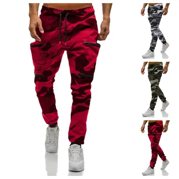 

2019 New Red Camouflage Multi-Pockets Cargo Pants Mens Joggers Cotton Harem Pants Hip Hop Trousers Streetwear XXL