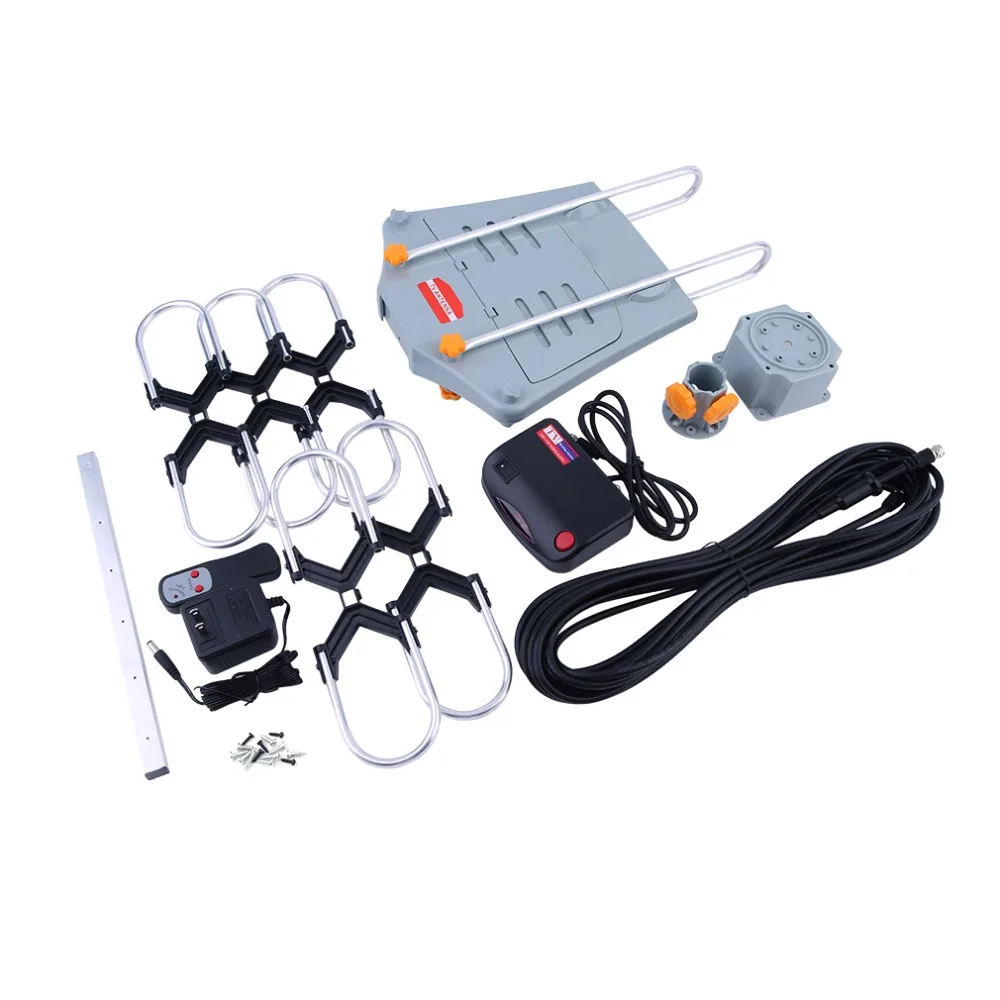 

150 Miles HDTV Outdoor Amplified Aerial HD TV 36dB Rotor Remote 360 Degree Low-Noise and High Gain Amplifier Toiletry Kits 2019