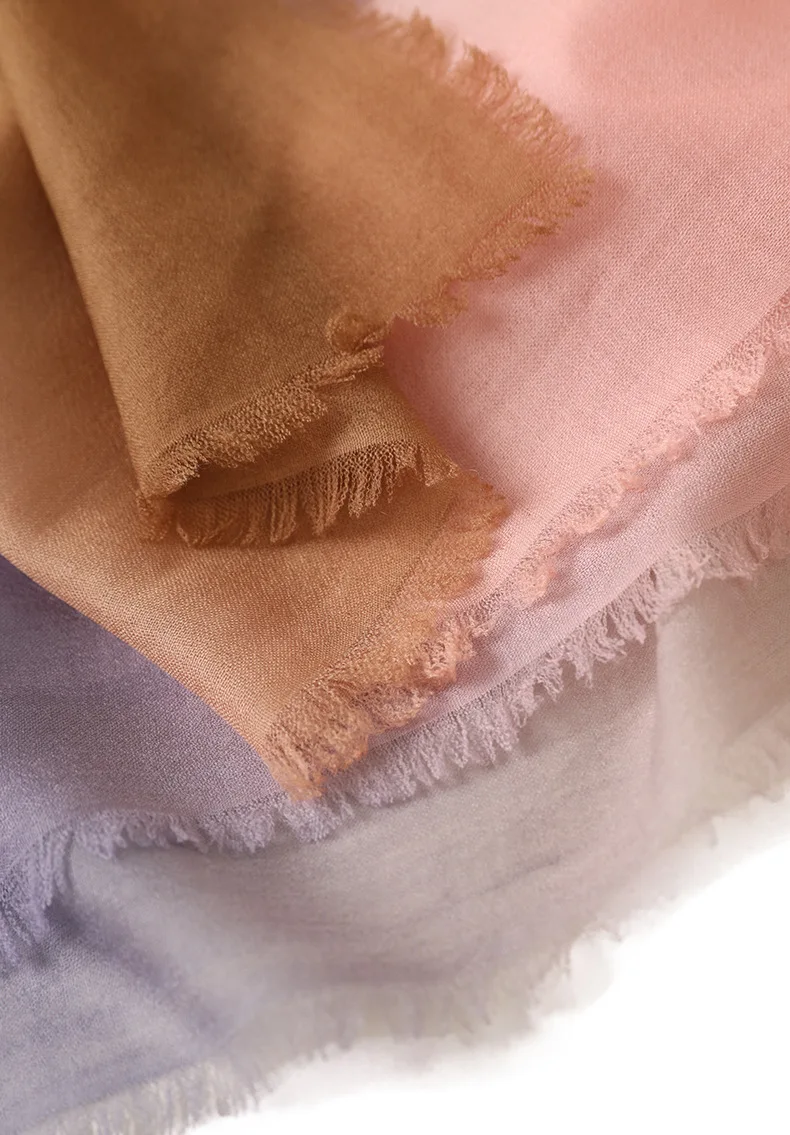 new wool multicolor gradient thin section women's shawl scarf dual purpose