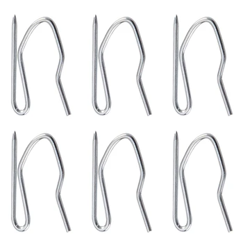

100 Pack Metal Curtain Hooks Drapery Hook Pins with Clear Box for Window Curtain, Door Curtain and Shower Curtain