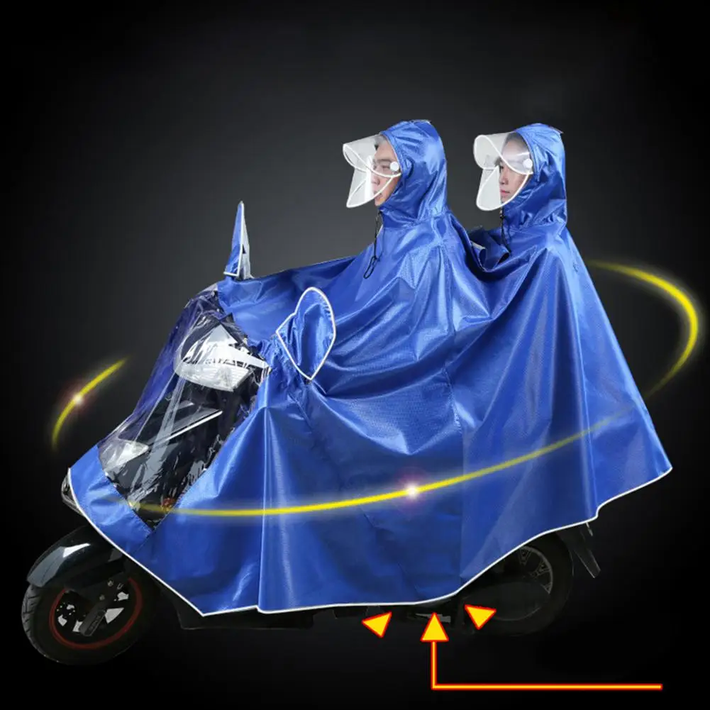 blue 5XL Double Kuulee велосипед мотоциклиста плащ Двойные люди пончо утолщение Модное пончо 5XL дождевик - Цвет: blue 5XL Double