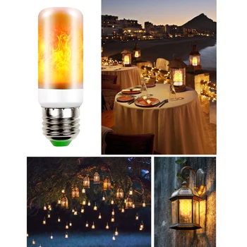 

3PCS Flame Lights E27 LED Flame Fire Effect Simulated Nature Light Bulb Decor Atmosphere Lamp For Bar Home Decor