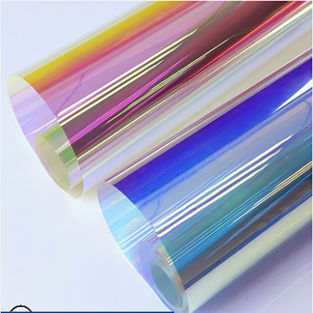 HOHOFILM 50cmx300cm Rainbow Window Film Dichroic adhesive dichroic  iridescent vinyl film decorative film Cosplay DIY Sticker - AliExpress