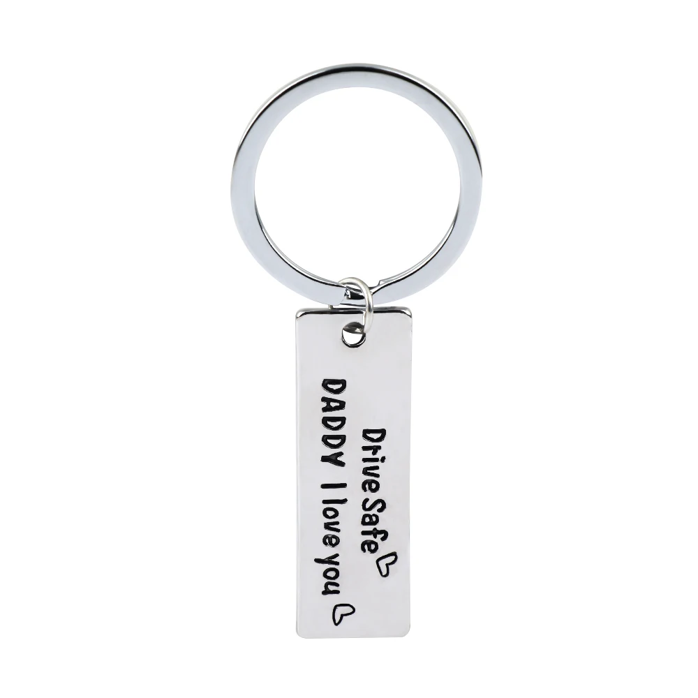 

Creative Engraving Alloy Keychain "Driving Safe Father I Love You" Father's Day Holiday Gift Car Key Ring Gift Accessories