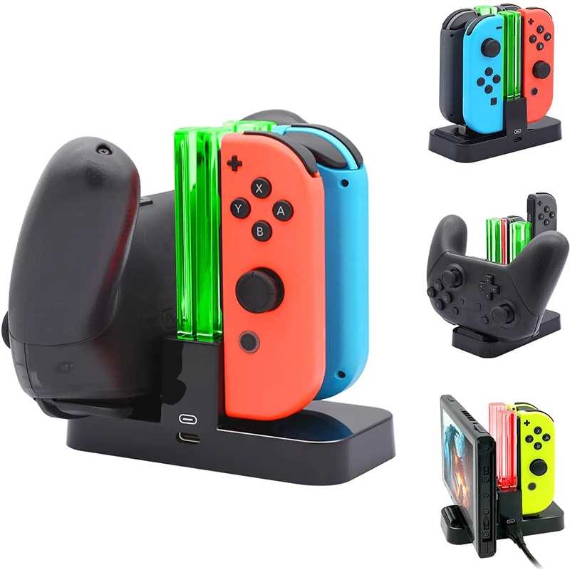 

4 in1 Charging Dock For Nintend Switch OLED Joy-con Controller Charger For Nintendo Switch Pro Gamepad Charge Stand NS Switch