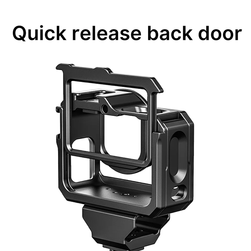 Ulanzi Aluminum Alloy Housing Camera Cage for Gopro Hero 9 With Anti-fall Cold Boot Expands Vlog Photography + MT-09 Tripod