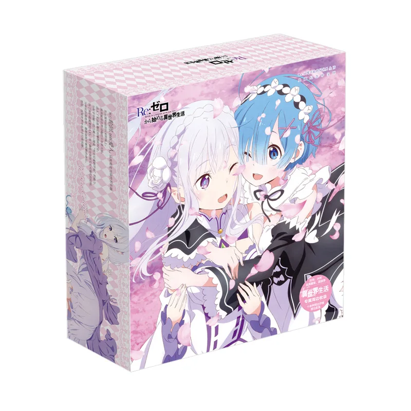 Re Zero Anime Gift Box Toys Kawaii Emilia Rem Ram Keychain Badge Pins Postcard Water Cup Bookmark Mirror Poster Fridge Stickers Action Figures Aliexpress