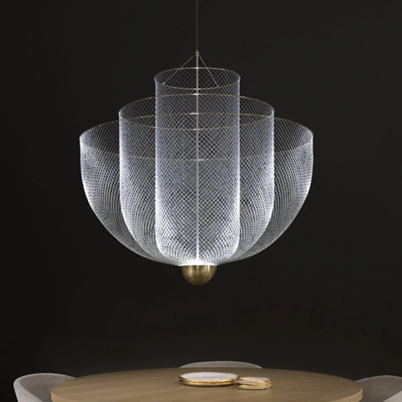 

Modern Pendant Lights Artpad Italy design metal grid iron lamps Hanging lights Dining Room mesh cage cloth store LED Pendant Lam