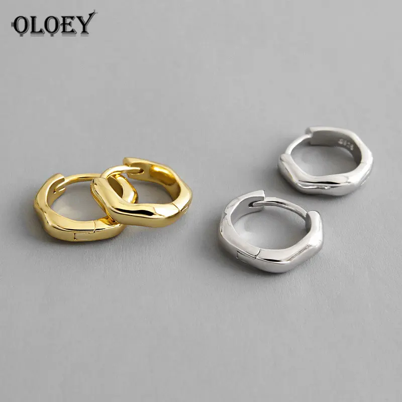 OLOEY,, настоящие 925 пробы, серебряные серьги-кольца для женщин, Корея, INS, простые неправильной формы, волнистые серьги, хорошее ювелирное изделие, подарок YME617