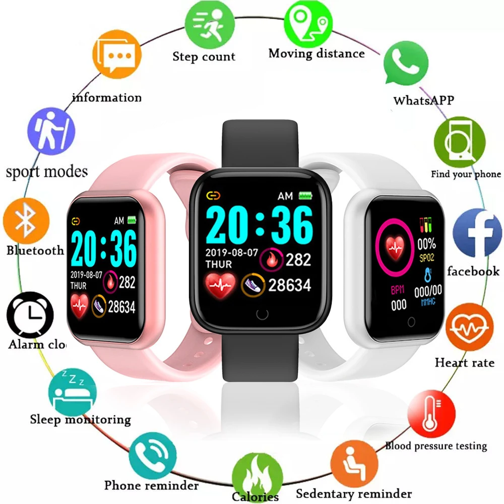 Sport Watches For Apple Android Digital Wristwatch Health Monitoring Men Women Watch Hours Step Count Children