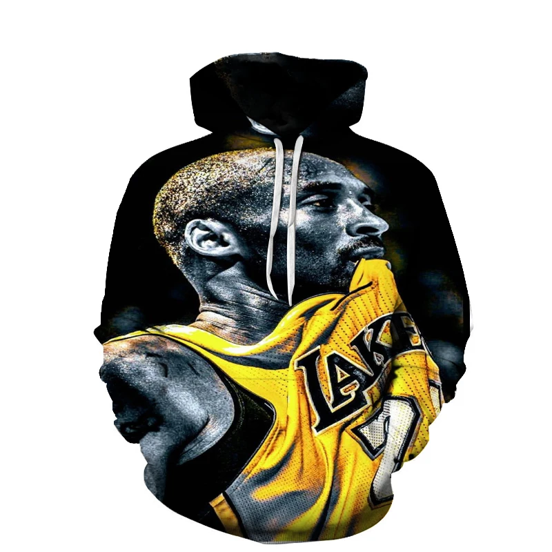 

2020 New Winter 3D Printed Hip Hop Hoodie Kobe Men's Women's Streetwear Sweatshirt Harajuku Hoodie Boys Girls Junior Jackets