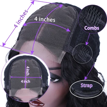 Haever 4x4 Short Lace Closure Human Hair Bob Wigs Water Wave Brazilian Remy Hair Lace Wig Pre Plucked Hairline Human Hair Wigs 5