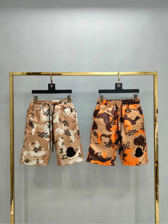 

MR001 Letter Logo Embroidery Camo Loose Elastic Waist Drawstring Men's and Women's Casual Shorts M4